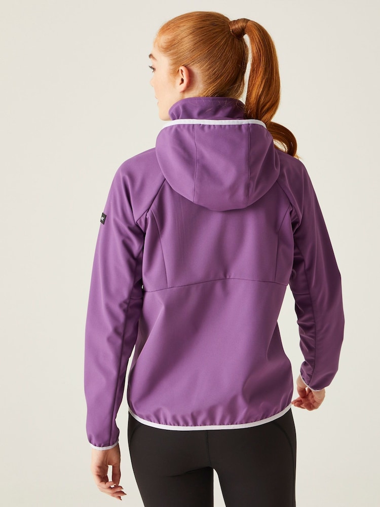 Regatta Purple Waterproof Bourda Hooded Softshell Jacket - Image 2 of 6 Regatta Purple Waterproof Bourda Hooded Softshell Jacket - Image 2 of 6