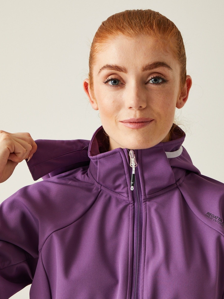 Regatta Purple Waterproof Bourda Hooded Softshell Jacket - Image 6 of 6