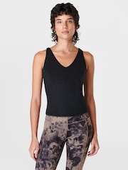 Sweaty Betty Black Supersoft Picot Lace Strappy Bra Tank Top - Image 1 of 7