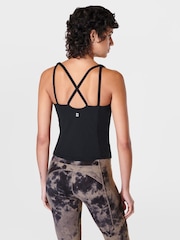 Sweaty Betty Black Supersoft Picot Lace Strappy Bra Tank Top - Image 2 of 7