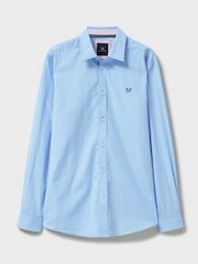 Crew Clothing Blue Crew Clothing Company Oversized Blue 100% Cotton Cornflower Stripe Classic Shirt - Image 6 of 6