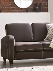 Julian Bowen Chestnut Brown Vivo 2 Seater Faux Leather Sofa - Image 1 of 2