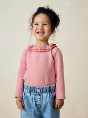 Pink Long Sleeve Collar Top (3mths-7yrs) - Image 1 of 7
