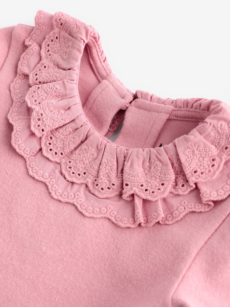 Pink Long Sleeve Collar Top (3mths-7yrs) - Image 7 of 7