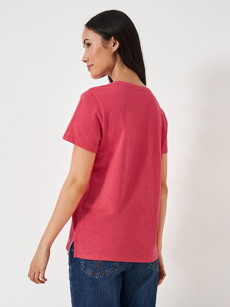 Crew Clothing 100% Cotton Perfect V-Neck Slub T-Shirt - Image 2 of 4
