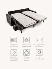 Jay-Be Luxe Velvet Steel Grey Linea 4 Seater Sofa Bed - Image 3 of 6