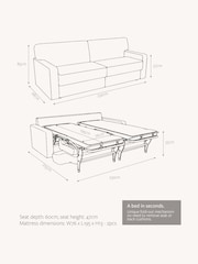 Jay-Be Luxe Velvet Steel Grey Linea 4 Seater Sofa Bed - Image 6 of 6