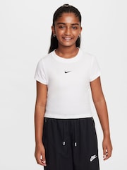 Nike White Cropped T-Shirt - Image 1 of 4