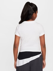 Nike White Cropped T-Shirt - Image 2 of 4