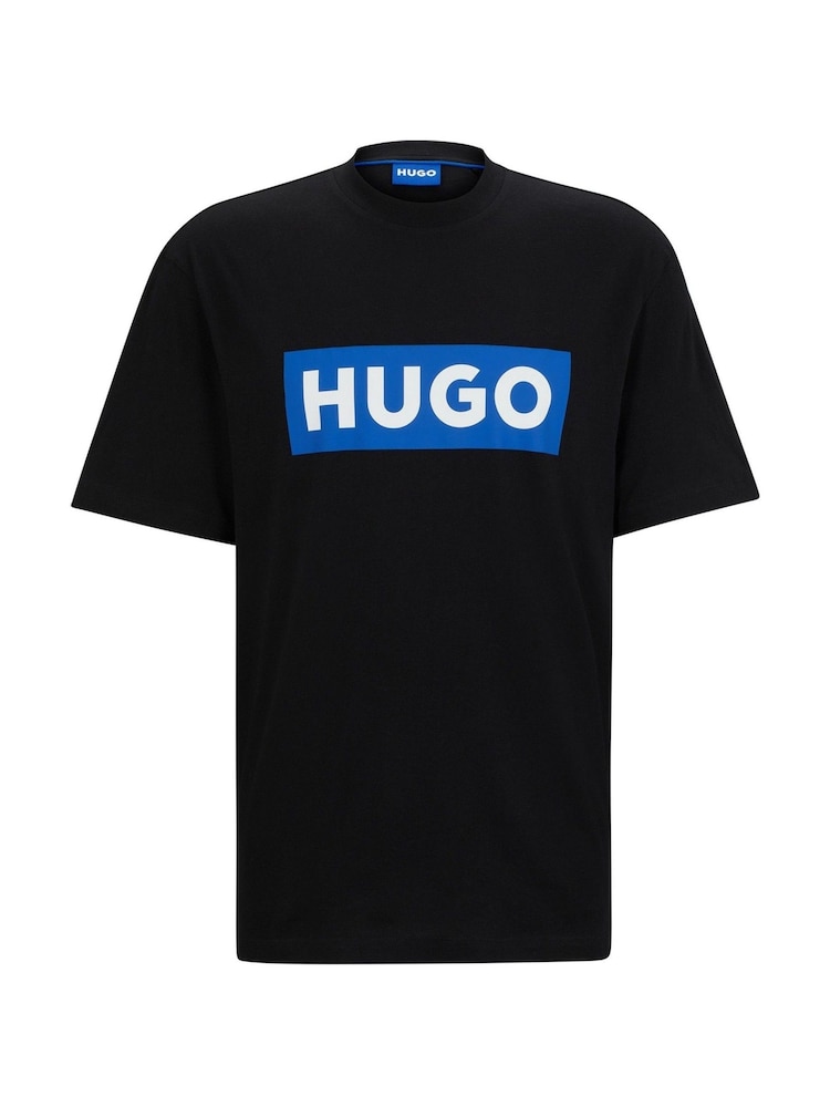 HUGO Light Blue Large Box Logo 100% Cotton T-Shirt - Image 10 of 10