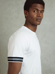 Blanco - Camiseta a rayas de algodón mercerizado Reiss Dune - Imagen 4 de 6