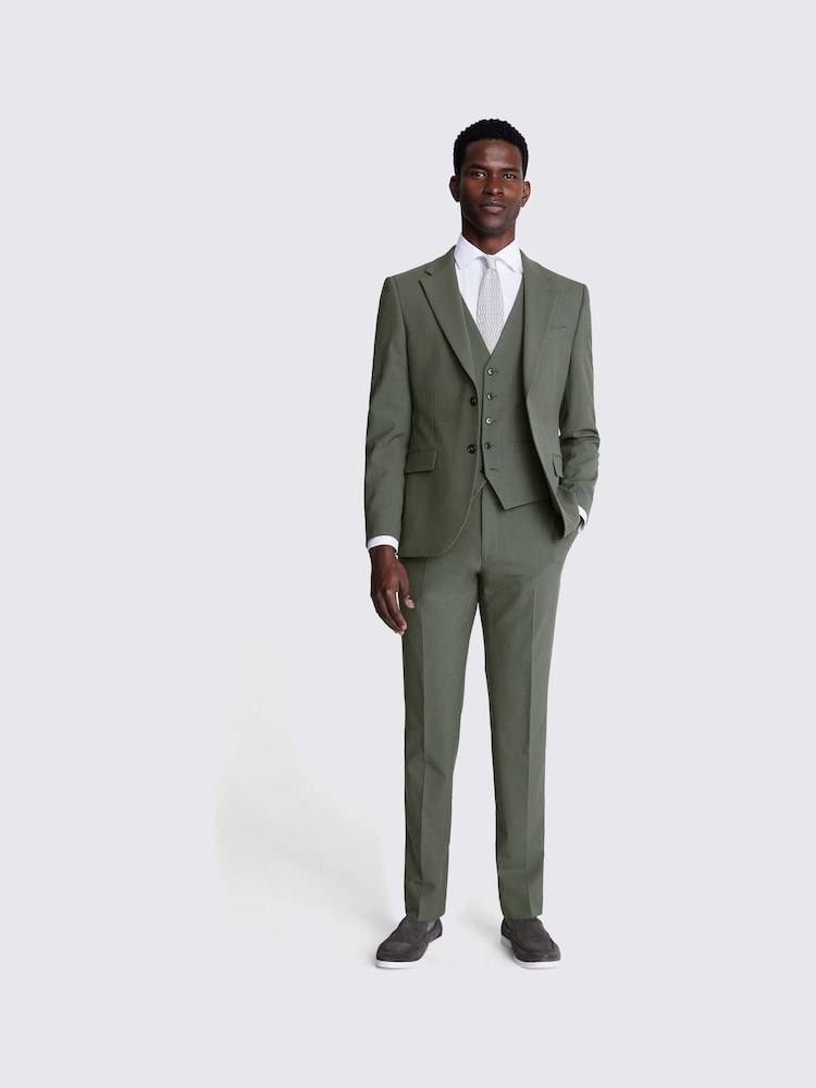 DKNY Sage Green Slim Fit Suit - Jacket - Image 3 of 7