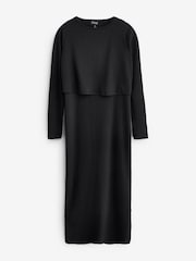 Black Maternity Nursing Long Sleeve Dress - Image 5 of 7