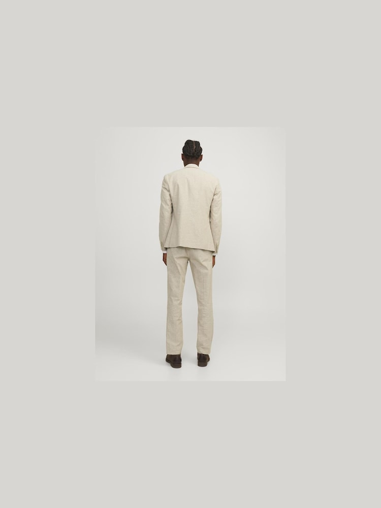 JACK & JONES Cream Linen Blend Blazer - Image 2 of 6