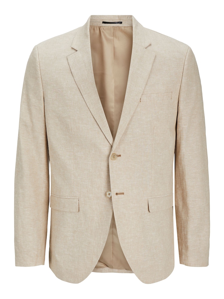 JACK & JONES Cream Linen Blend Blazer - Image 6 of 6
