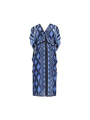 Live Unlimited Blue Curve Petite Ikat Print Maxi Kaftan - Image 2 of 2