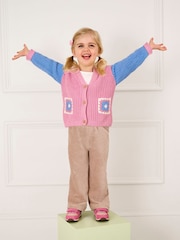 JoJo Maman Bébé Rose Pink Crochet Pocket Cardigan - Image 1 of 7