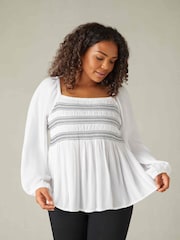 Live Unlimited White Curve Smock Blouse - Image 4 of 7