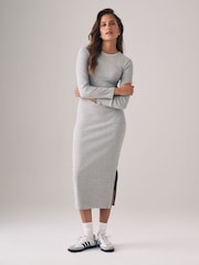 The Set Black/Grey Marl/Taupe Brown 3 Pack Ribbed Long Sleeve Bodycon Dresses - Image 1 of 6