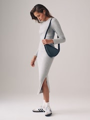 The Set Black/Grey Marl/Taupe Brown 3 Pack Ribbed Long Sleeve Bodycon Dresses - Image 3 of 6