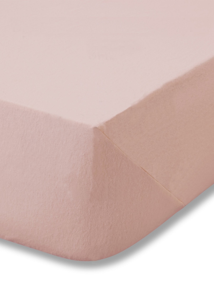 Catherine Lansfield Pink 100% Cotton Fitted Sheet - Image 2 of 3
