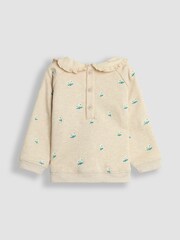 JoJo Maman Bébé Natural Embroidered Collar Sweatshirt - Image 4 of 5