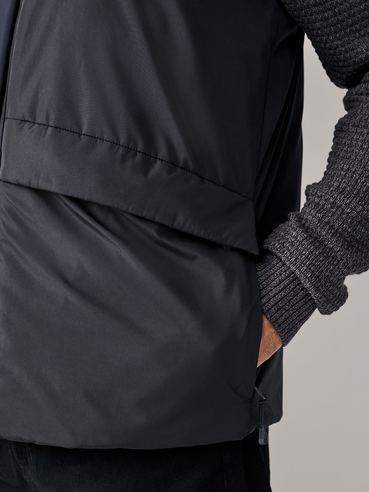 Navy Shower Resistant Hooded Padded Gilet - Image 11 of 11