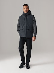 Navy Shower Resistant Hooded Padded Gilet - Image 2 of 11