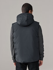 Navy Shower Resistant Hooded Padded Gilet - Image 5 of 11
