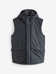 Navy Shower Resistant Hooded Padded Gilet - Image 6 of 11