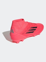 adidas Bright Red F50 Adult League Mid-Cut Firm/Multi-Ground Football Boots - Image 4 of 9