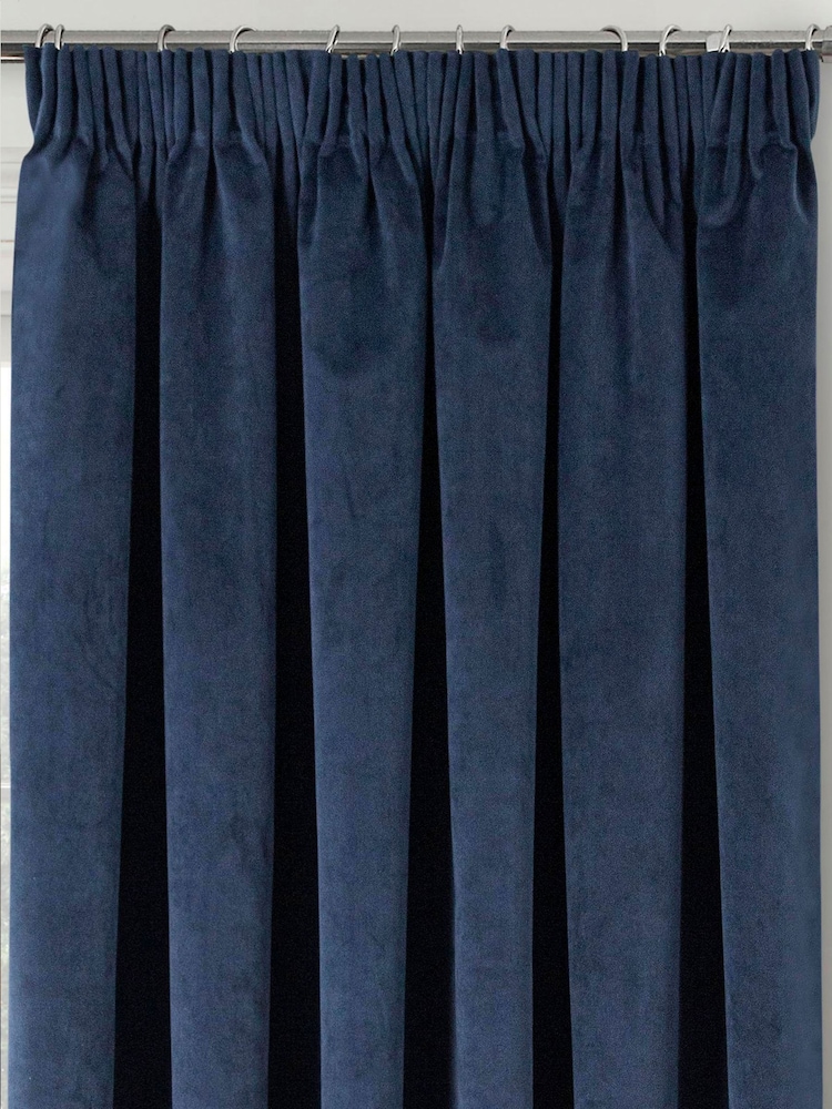 Enhanced Living Blue Thermal Blackout Oxford Readymade Curtains - Image 2 of 4