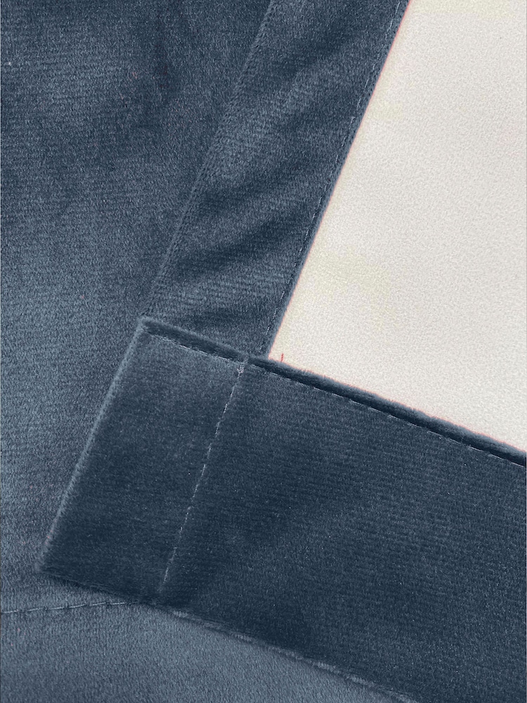 Enhanced Living Blue Thermal Blackout Oxford Readymade Curtains - Image 4 of 4