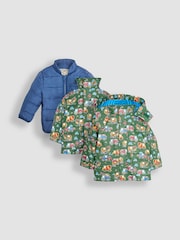 JoJo Maman Bébé Khaki Blue Digger 3 in 1 Waterproof Jacket - Image 1 of 8