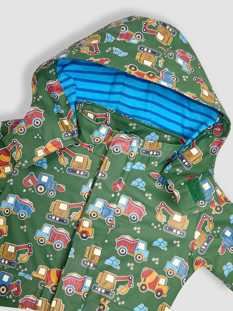 JoJo Maman Bébé Khaki Blue Digger 3 in 1 Waterproof Jacket - Image 8 of 8