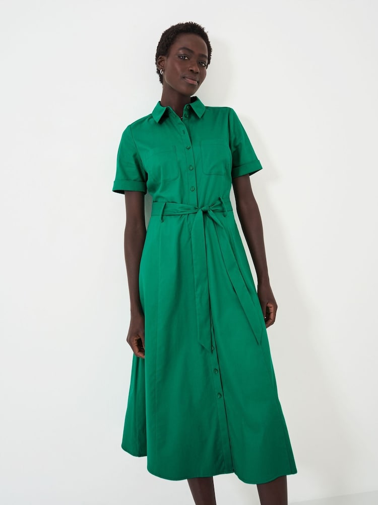 Crew Clothing Green Lyocell Blend Shirt Dress - Image 2 of 5