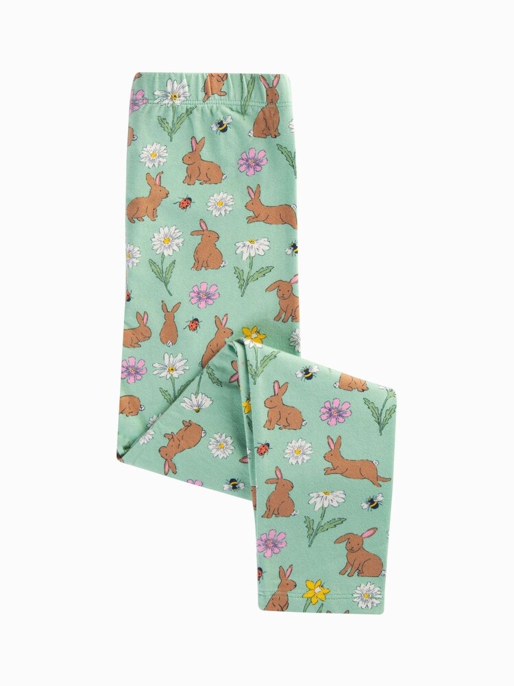 Frugi Green Easter Rabbit Print Leggings - Image 1 of 5