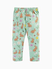 Frugi Green Easter Rabbit Print Leggings - Image 2 of 5