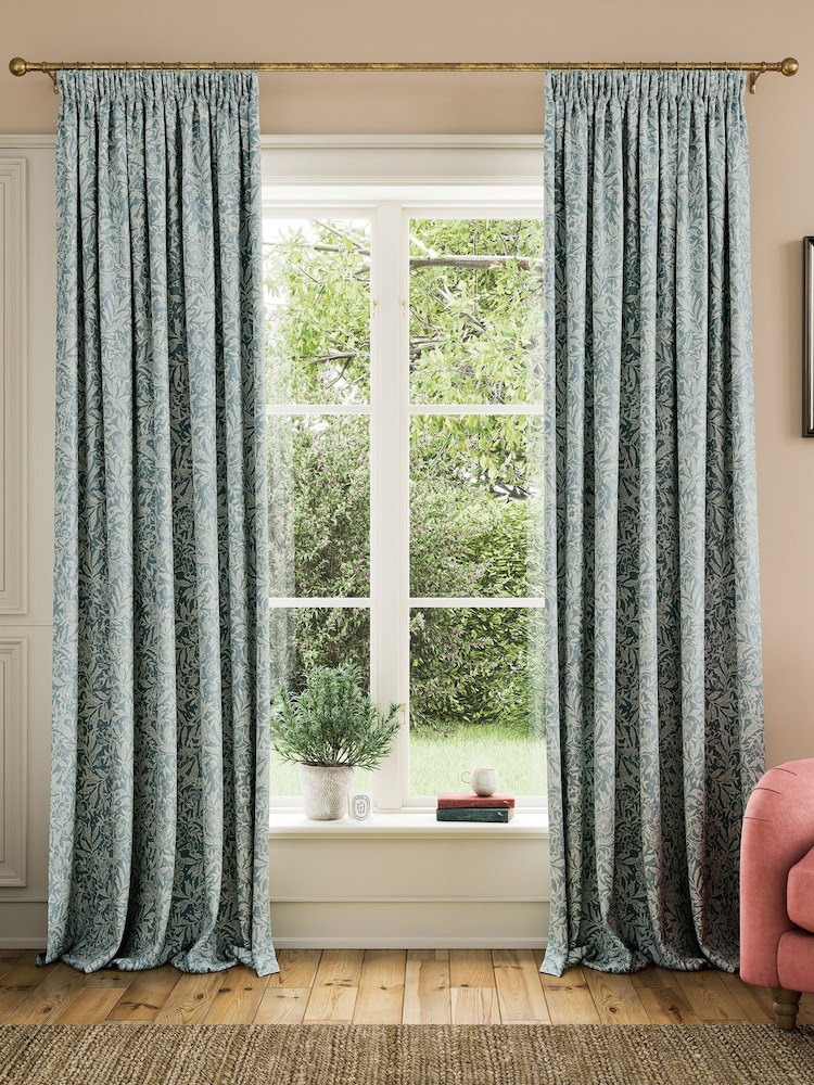 Joules Duck Egg Twilight Ditsy Lined Pencil Pleat Pencil Pleat Curtains - Image 1 of 3
