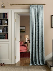Joules Duck Egg Twilight Ditsy Lined Pencil Pleat Pencil Pleat Curtains - Image 2 of 3
