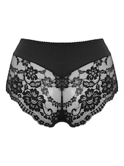 Zwart - Pour Moi Fleur Cheeky V-Shaped Briefs - Image 4 of 4