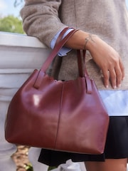 Berry Red Tabitha Simmons Grace Leather Shopper Bag - Image 4 of 4