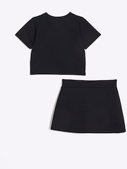 River Island Black Girls Active 100% Cotton T-Shirt And Skort Set - Image 3 of 5