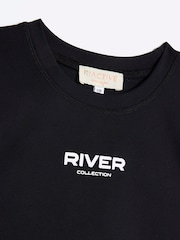 River Island Black Girls Active 100% Cotton T-Shirt And Skort Set - Image 4 of 5