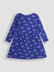 JoJo Maman Bébé Cobalt Blue Butterfly Button Front Dress - Image 4 of 5