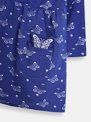 JoJo Maman Bébé Cobalt Blue Butterfly Button Front Dress - Image 5 of 5