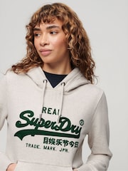 Superdry Grey 100% Cotton Embroidered Vintage Logo Graphic Hoodie - Image 4 of 7