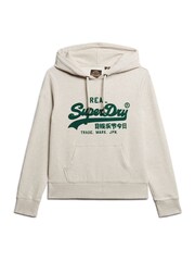 Superdry Grey 100% Cotton Embroidered Vintage Logo Graphic Hoodie - Image 5 of 7