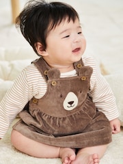 JoJo Maman Bébé Fawn Bear Velour Pinafore Dress And Top Set 2 Pack - Image 2 of 8