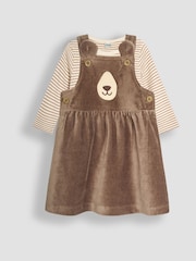 JoJo Maman Bébé Fawn Bear Velour Pinafore Dress And Top Set 2 Pack - Image 3 of 8